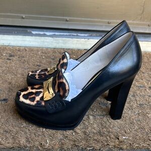 MICHAEL Michael Kors Black and Leopard Heels